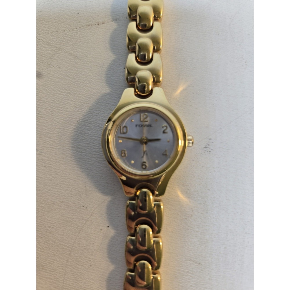 Fossil F2 Watch Women Gold Tone Silver Dial Water Resistant ES-8861 NEW
